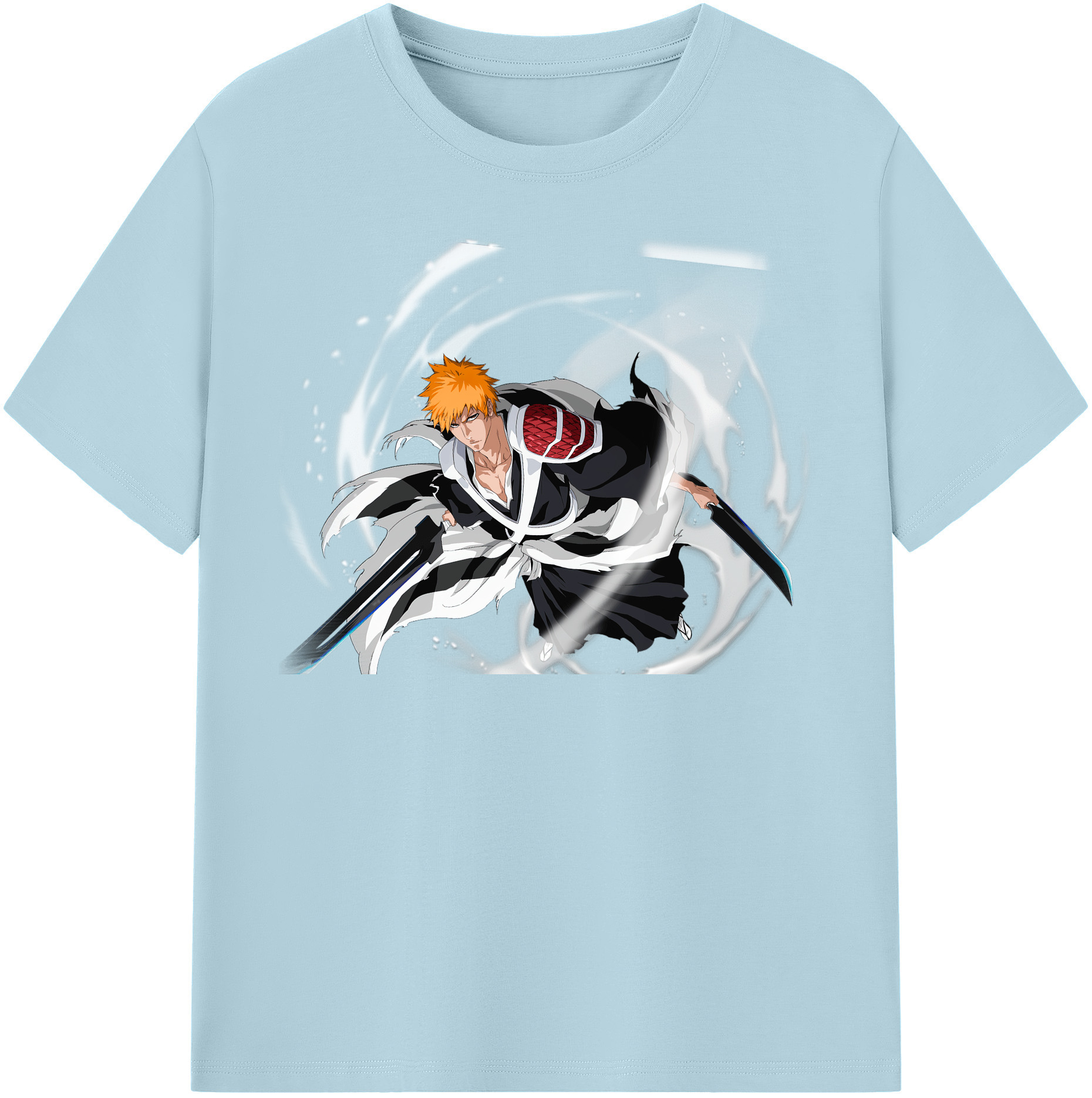 （画像用） ブリーチ 黒崎一護（くろさき いちご）BLEACH Kurosaki Ichigo 綿100％半袖Tシャツ（フロントプリント）